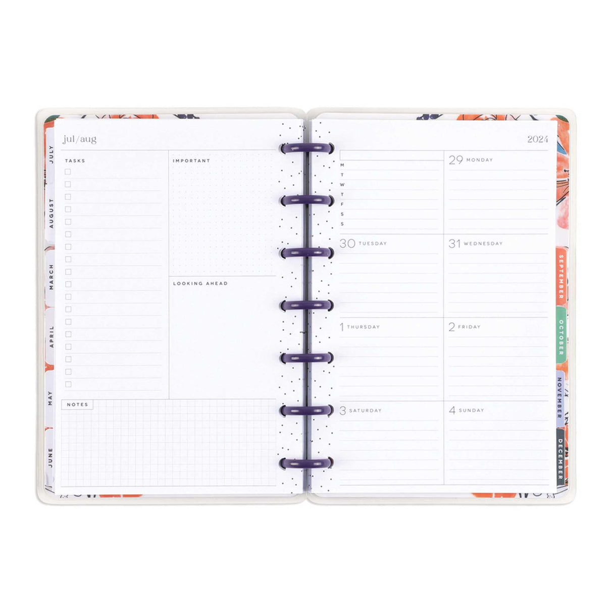 Happy Planner MINI x The Pigeon Letters Tell Your Story Planner - Dashboard 12 Month Jan - Dec 2024