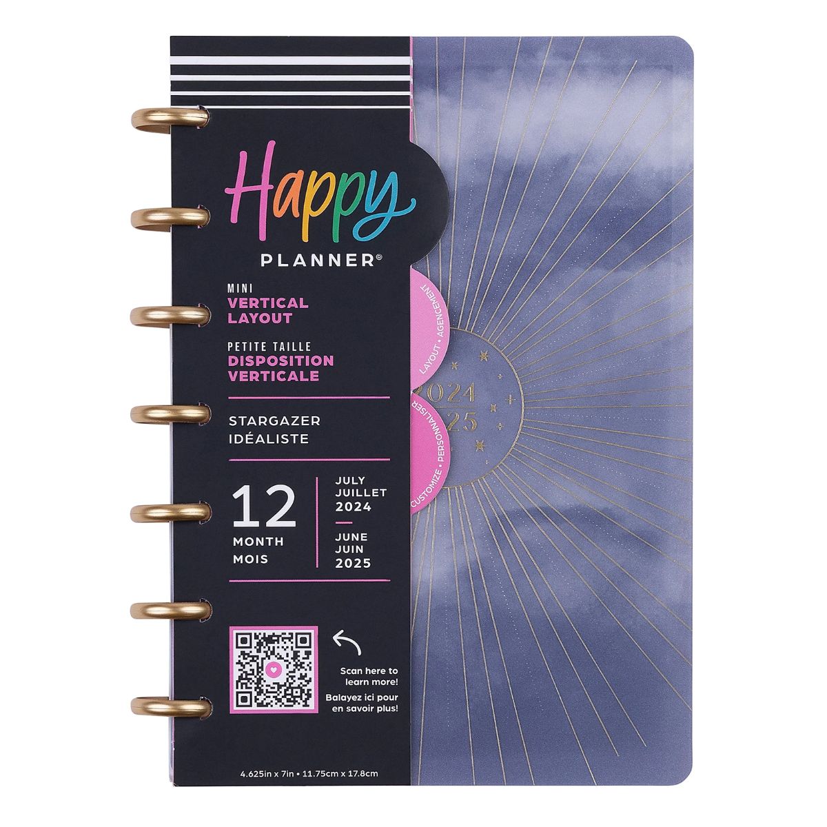 Happy Planner Stargazer Mini | Vertical 12-Months Dated Jul 2024 Jun 2025