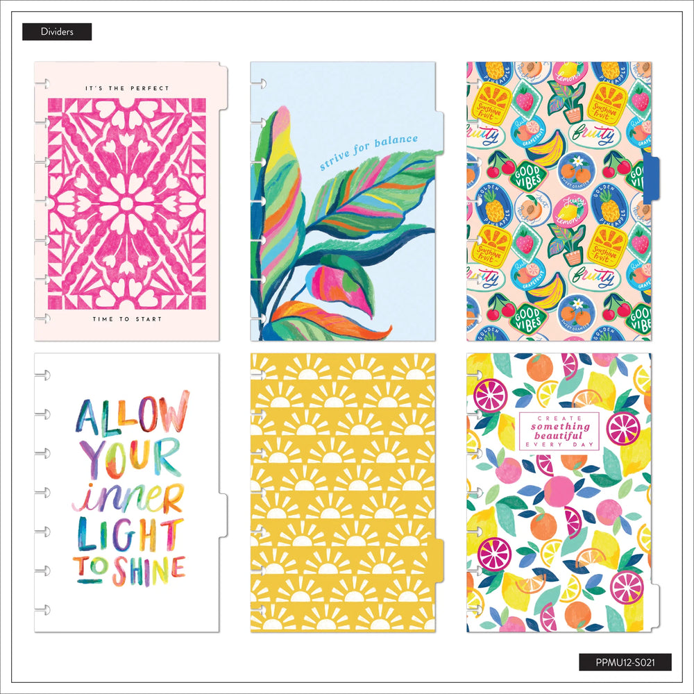 Happy Planner Deluxe Mini Sunshine Splash 12-Months Undated Planner - Horizontal