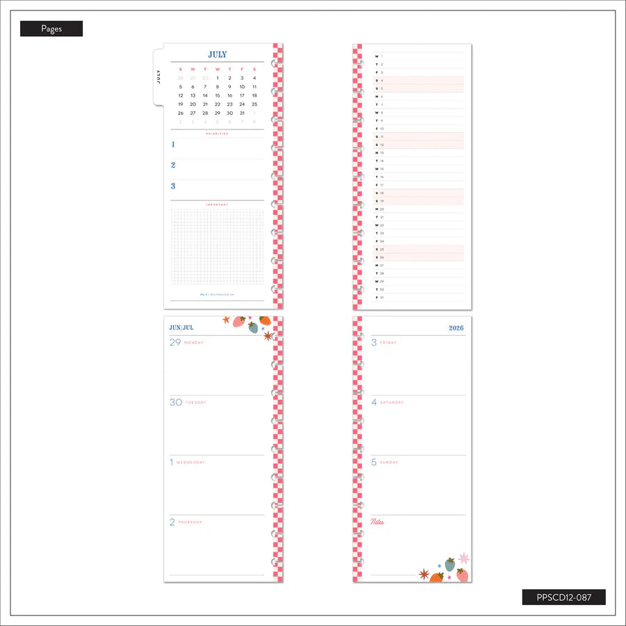 Happy Planner 2026 - 2027 "Festive Year" Skinny Classic 12 Month Dated - Horizontal