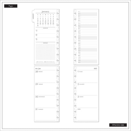 Happy Planner Seasonal Sidewalks monthly calendars, daily layouts and lined planning pages