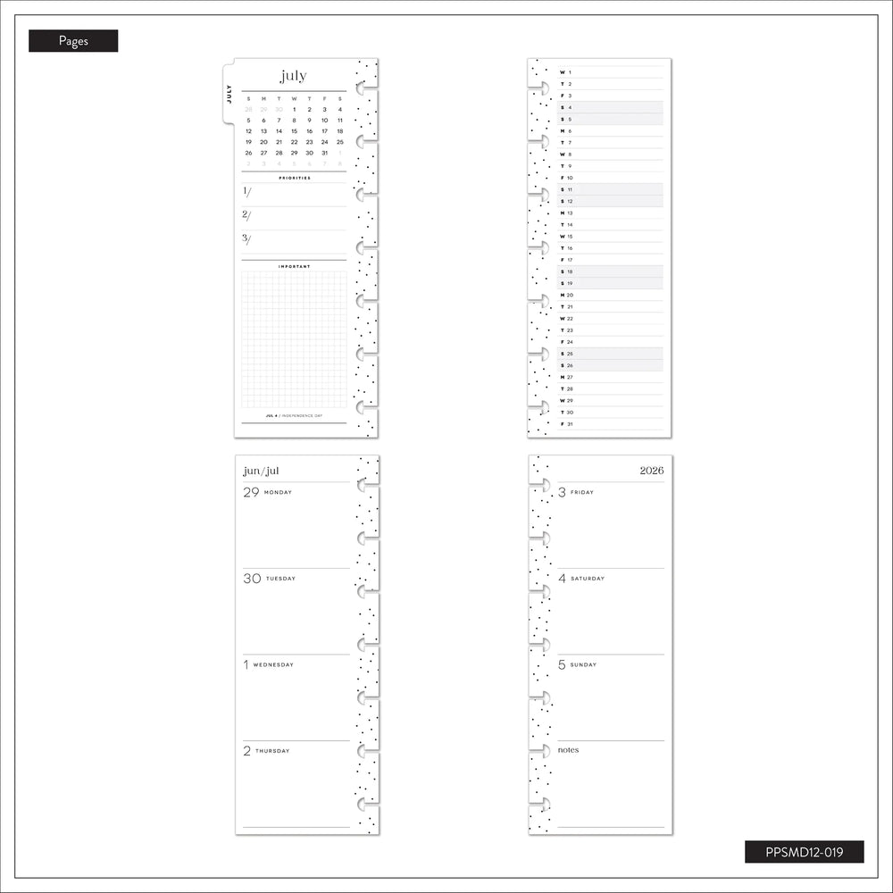 Happy Planner 2026 - 2027 Country Charm Skinny Mini 12 Month Dated - Horizontal