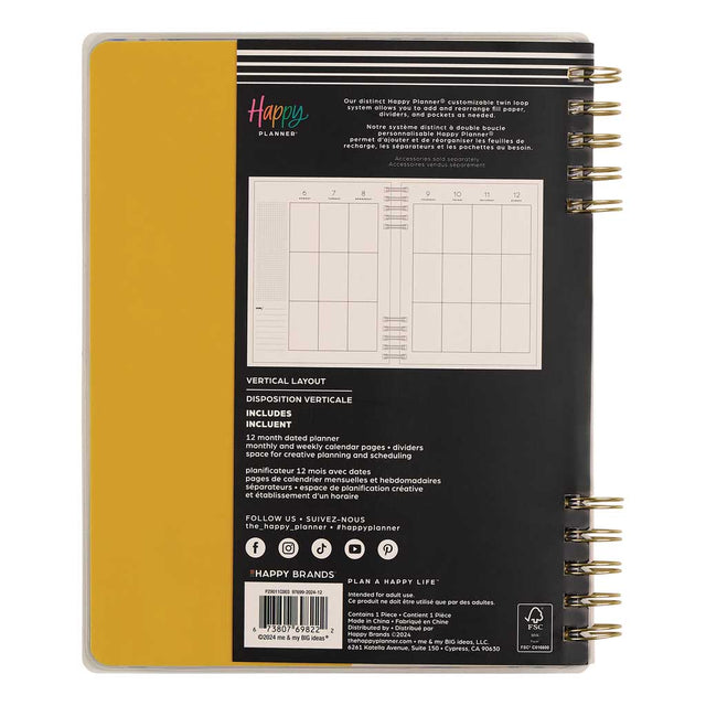 *IMPERFECT* Happy Planner In The Moment Classic 12-Month Dated 2025-2026 - Vertical Spiral Twin Loop