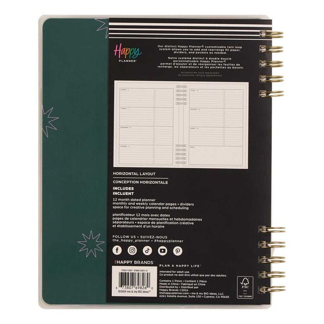 *IMPERFECT* Happy Planner Soft Pop Classic 12-Month Dated 2025-2026 - Horizontal Spiral Twin Loop