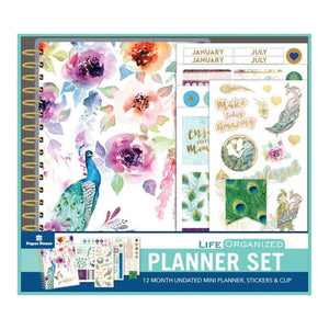 Peacock Mini Undated Planner Box Set