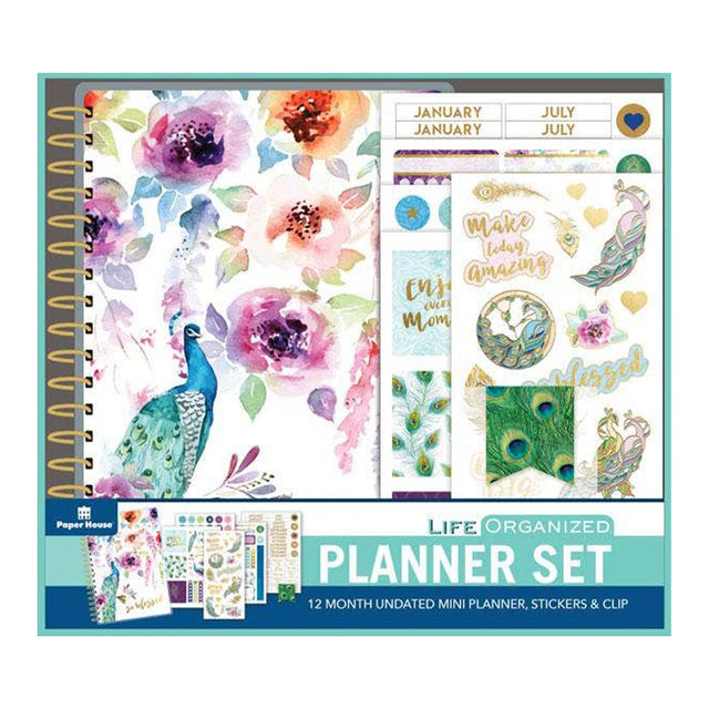 Peacock Mini Undated Planner Box Set