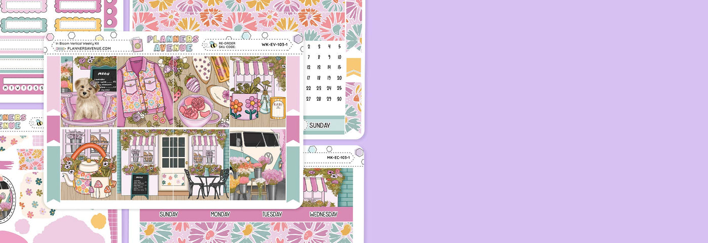 Collection of August 2025 Planner Sticker Club Subscription sticker sheets