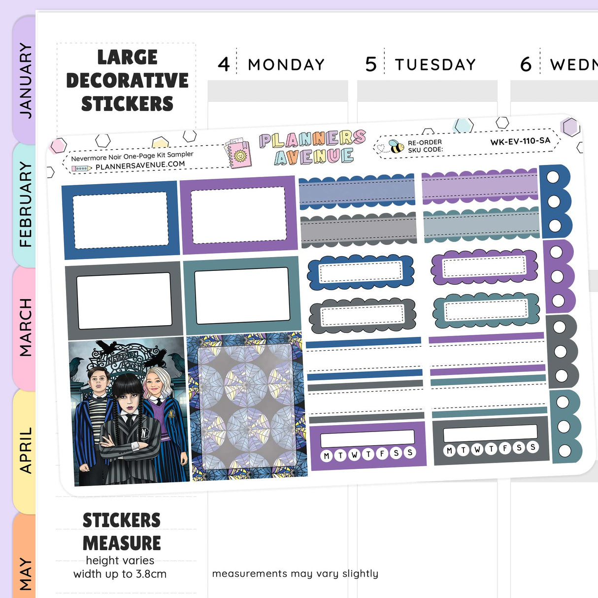 Nevermore Planner Stickers Sampler