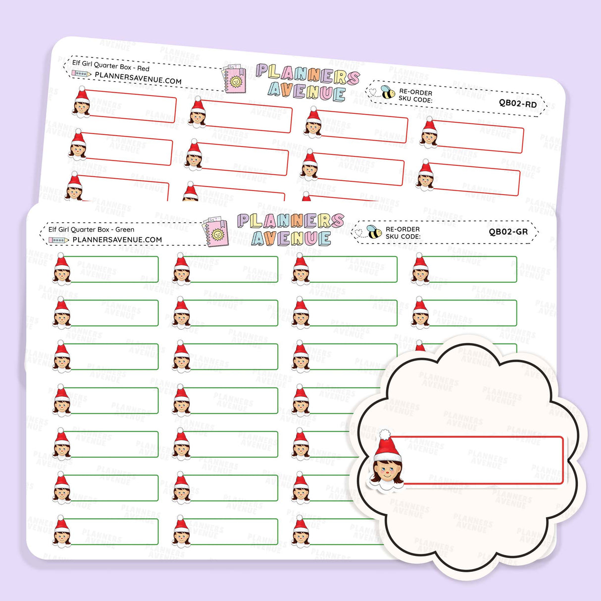 Christmas Elf Quarter Box Stickers