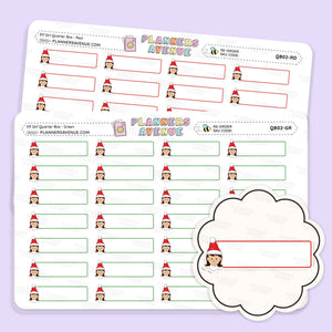 Christmas Elf Quarter Box Stickers