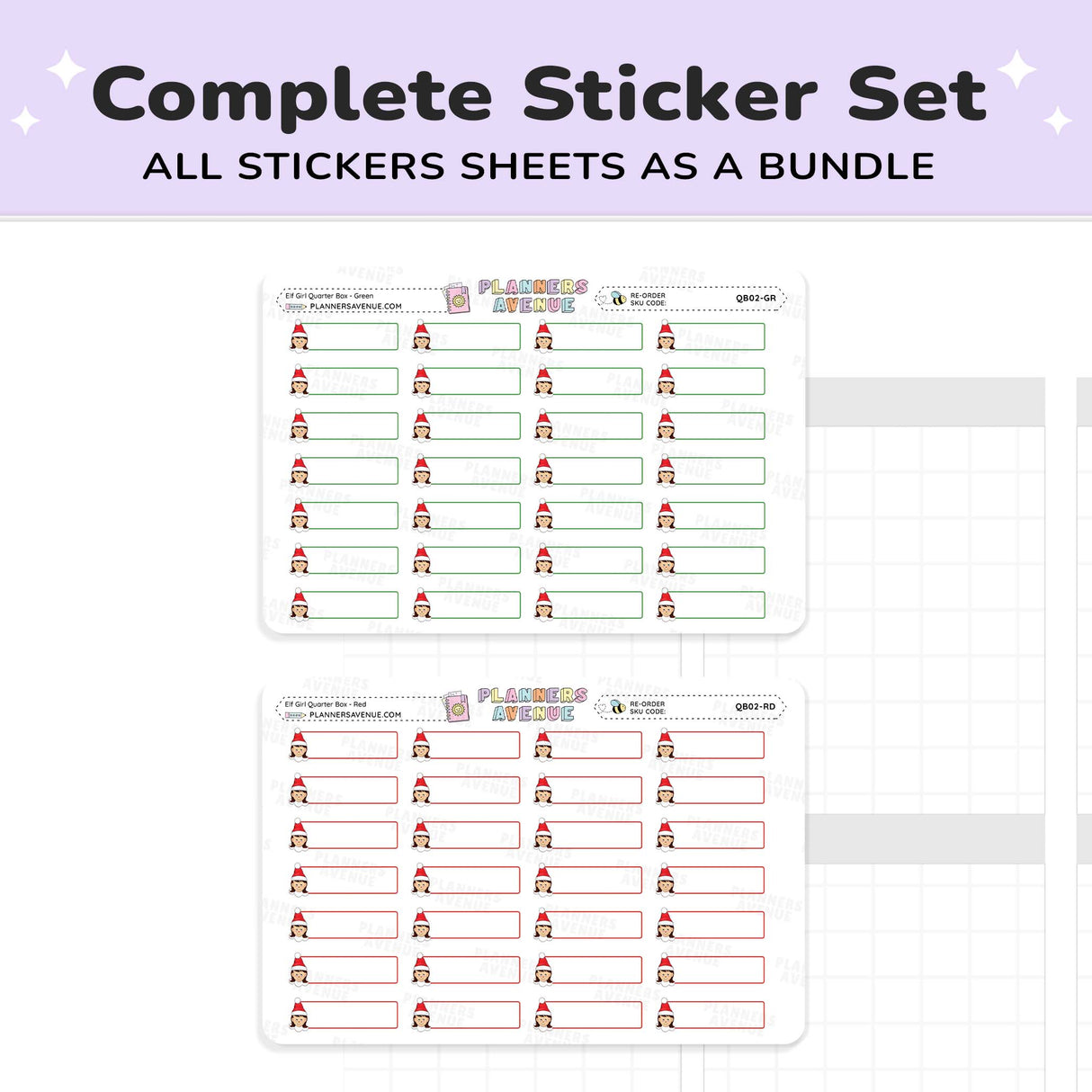 Christmas Elf Quarter Box Stickers