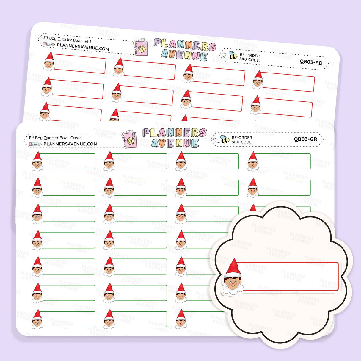 Christmas Elf Quarter Box Stickers
