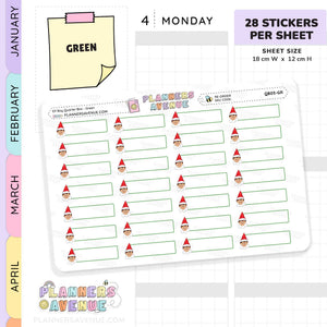 Christmas Elf Quarter Box Stickers