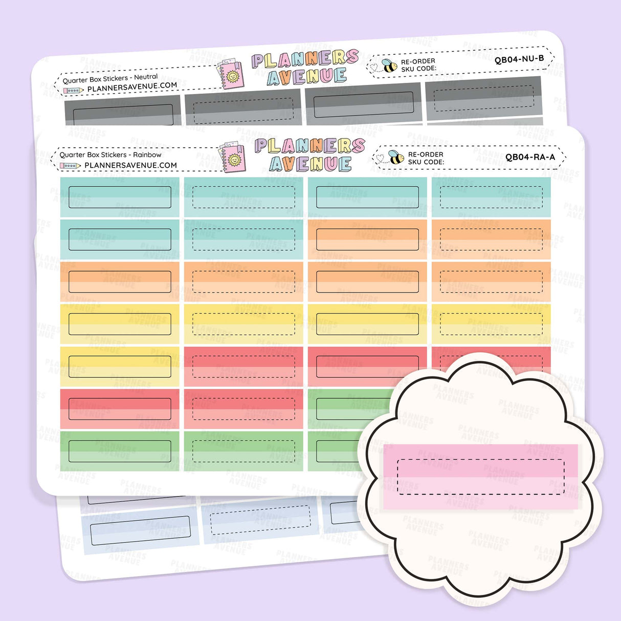 Quarter Box Colour Top Stickers