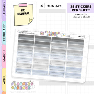 Quarter Box Colour Top Stickers