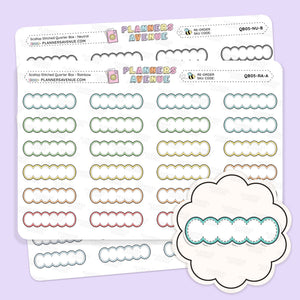Scallop Stitched Quarter Box Planner Stickers