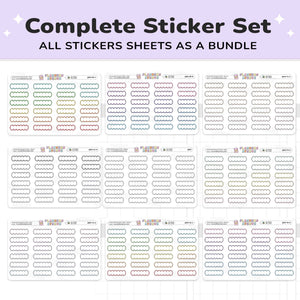Scallop Stitched Quarter Box Planner Stickers