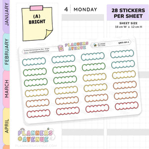 Scallop Stitched Quarter Box Planner Stickers