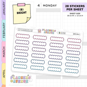 Scallop Stitched Quarter Box Planner Stickers