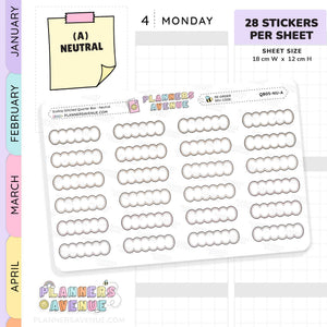 Scallop Stitched Quarter Box Planner Stickers