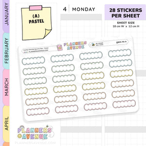 Scallop Stitched Quarter Box Planner Stickers