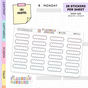 Scallop Stitched Quarter Box Planner Stickers