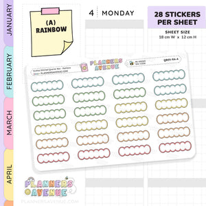 Scallop Stitched Quarter Box Planner Stickers
