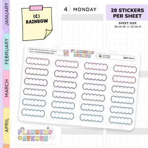 Scallop Stitched Quarter Box Planner Stickers