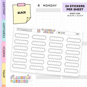 Scallop Stitched Quarter Box Planner Stickers