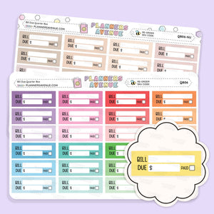 Bill Due Planner Stickers