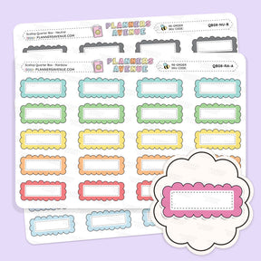 Scallop Quarter Box Planner Stickers