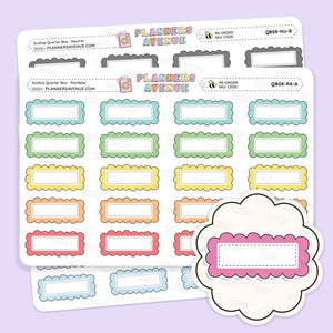 Scallop Quarter Box Planner Stickers
