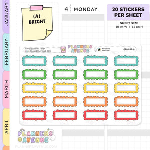 Scallop Quarter Box Planner Stickers