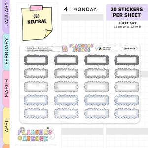 Scallop Quarter Box Planner Stickers