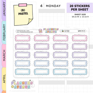 Scallop Quarter Box Planner Stickers