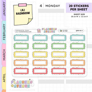Scallop Quarter Box Planner Stickers