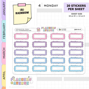Scallop Quarter Box Planner Stickers