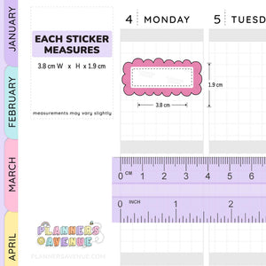 Scallop Quarter Box Planner Stickers