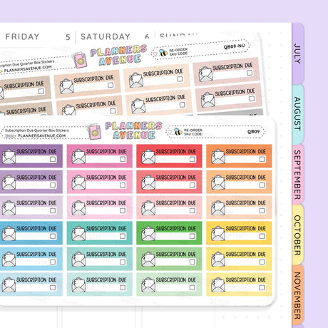 Subscription Payment Tracker Sticker 