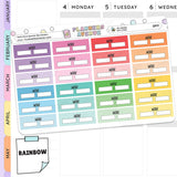 Work Hours Quarter Box Planner Stickers