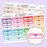 Work Hours Quarter Box Planner Stickers