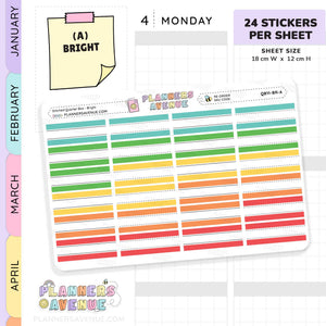 Stitched Quarter Box Planner Stickers