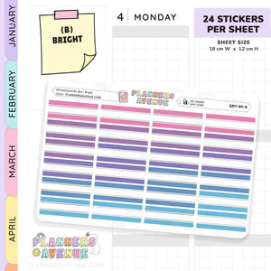 Stitched Quarter Box Planner Stickers
