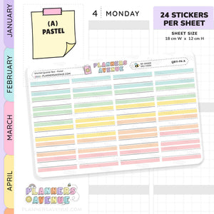 Stitched Quarter Box Planner Stickers
