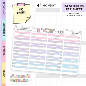 Stitched Quarter Box Planner Stickers