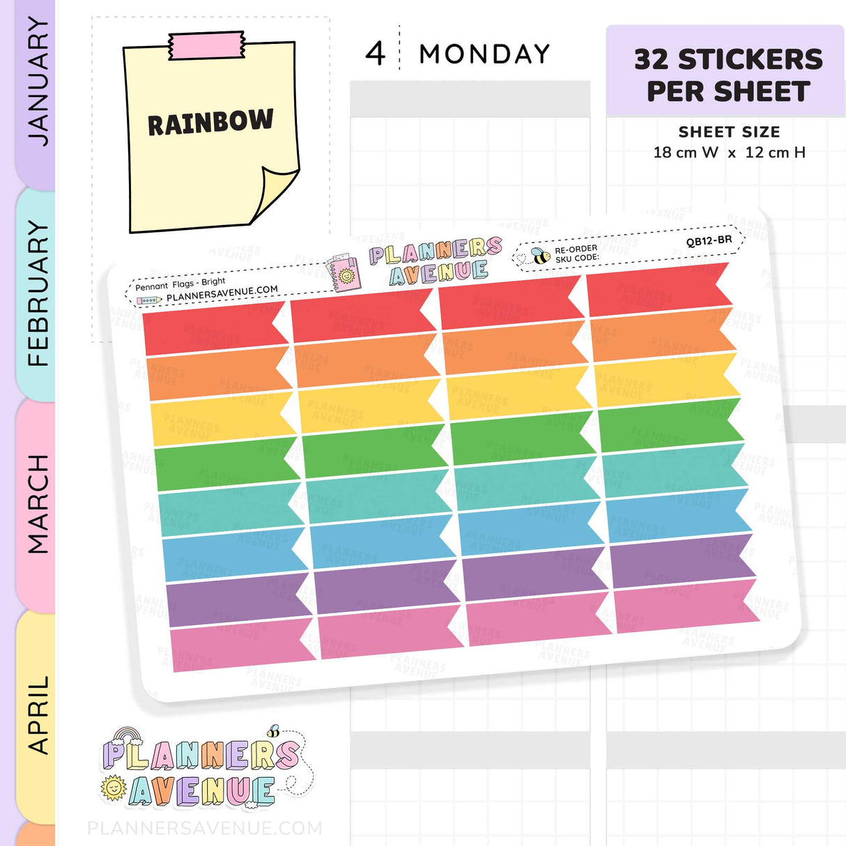 Pennant Flag Planner Stickers