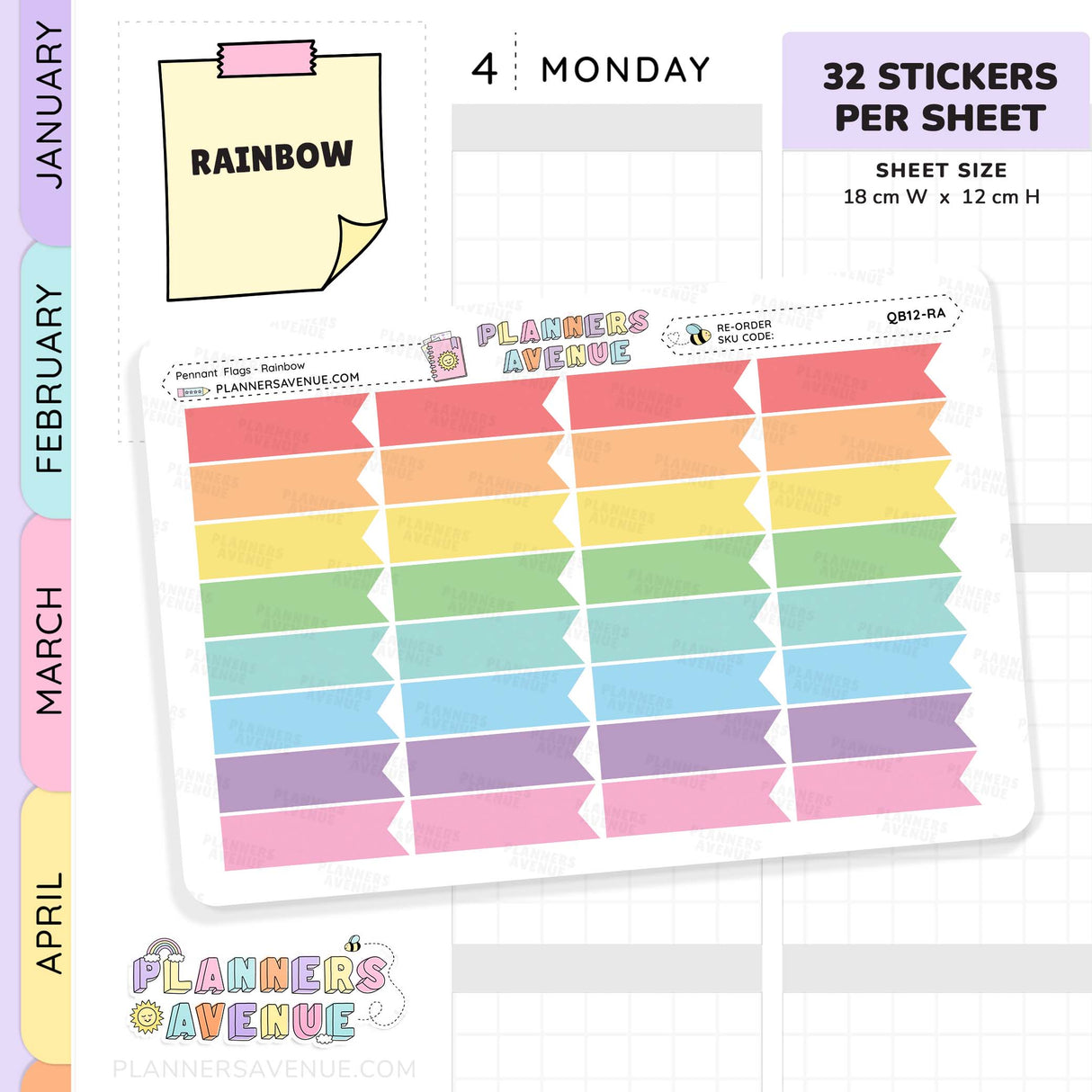 Pennant Flag Planner Stickers