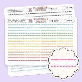 Stitched Scallop Quarter Box Planner Stickers