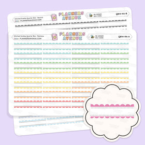 Stitched Scallop Quarter Box Planner Stickers