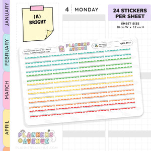 Stitched Scallop Quarter Box Planner Stickers